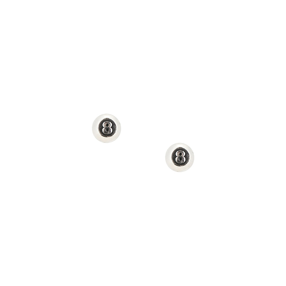 8 Ball Earrings - Silver
