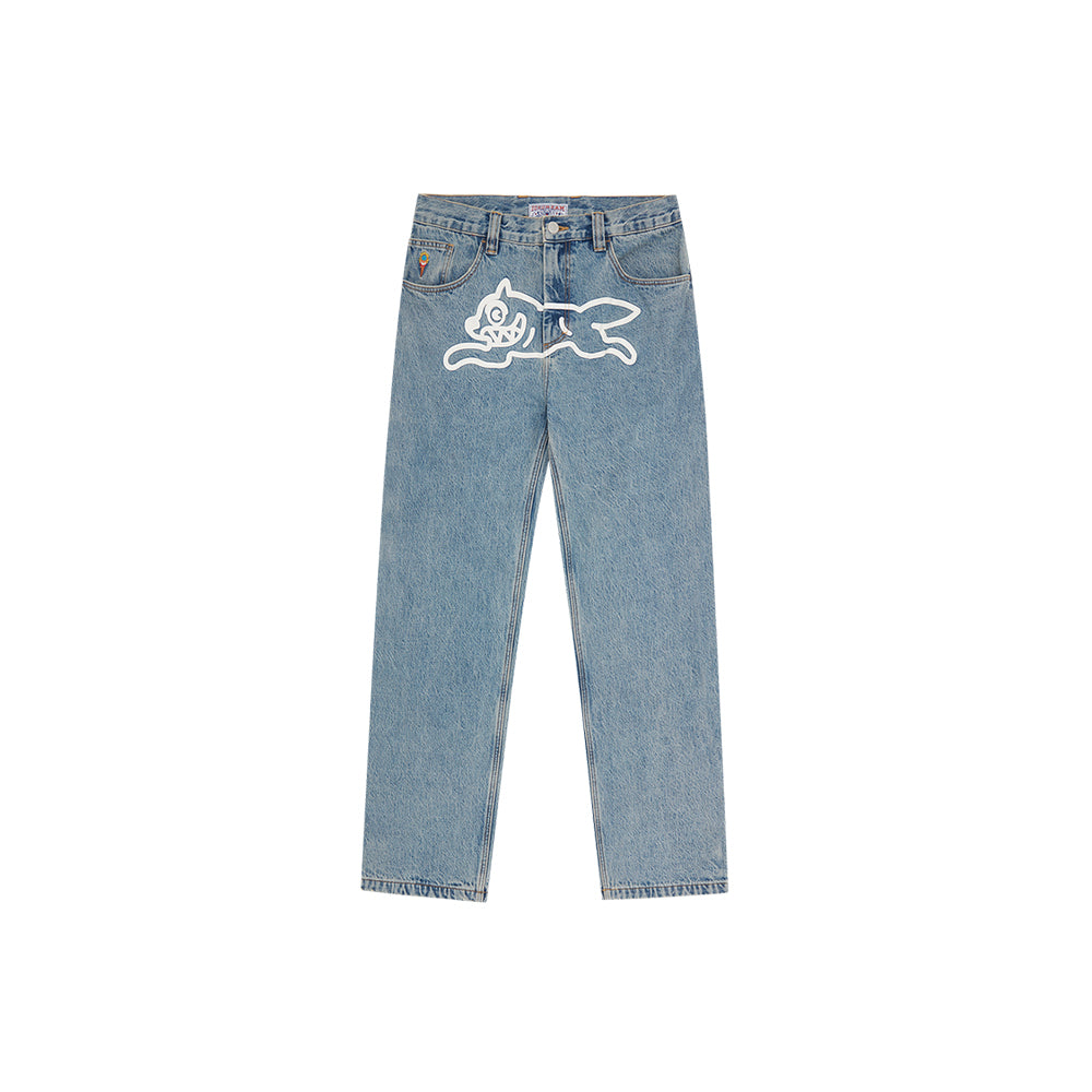 Check Lined Denim Pant (Vintage Wash Blue)