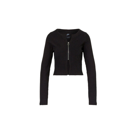 Women's Knit Rib FZ Cardigan (Black/Sail)