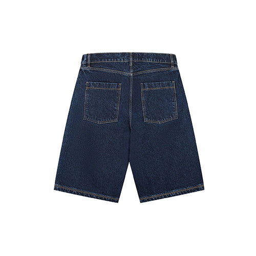 Belt Detail Shorts (Dark Wash)