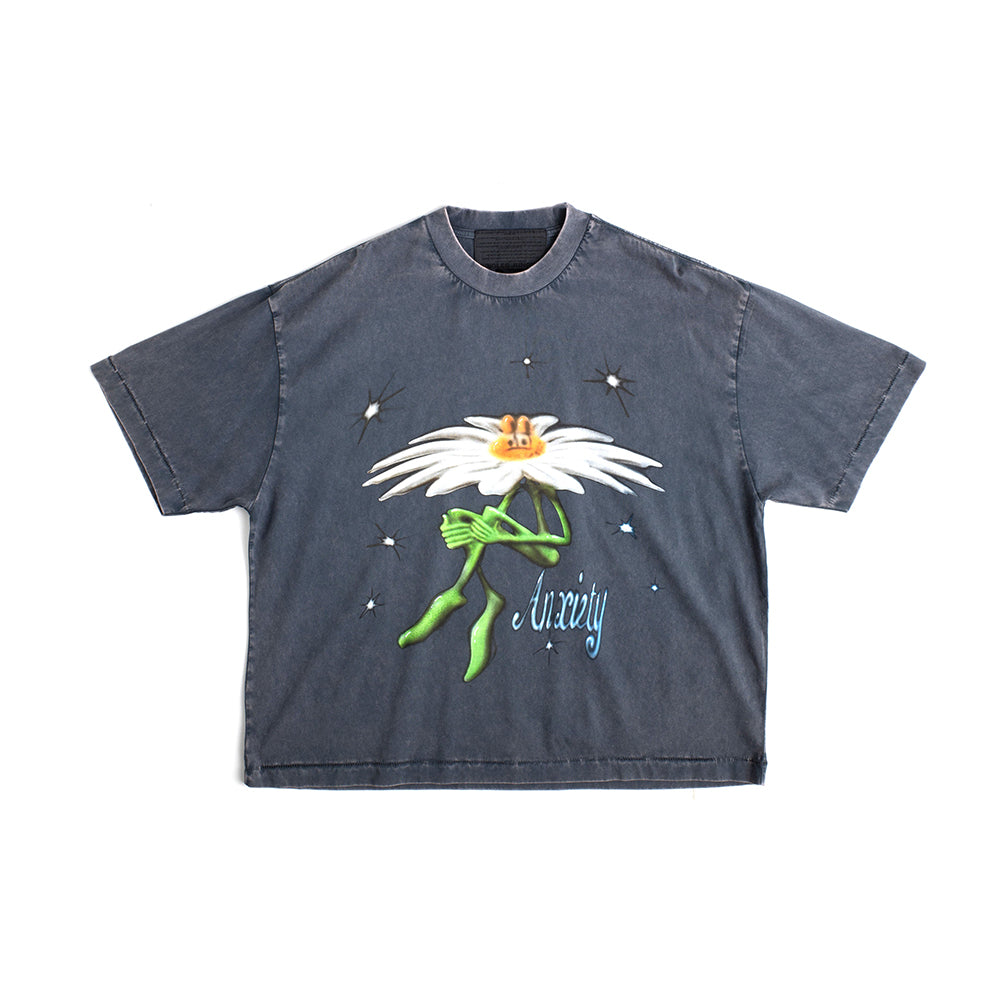 Anxiety Flower Tee - Vintage Blue