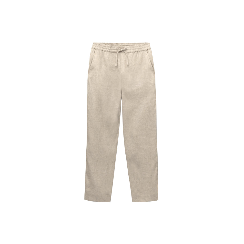 Avila Linen Drawstring Trouser - Oat