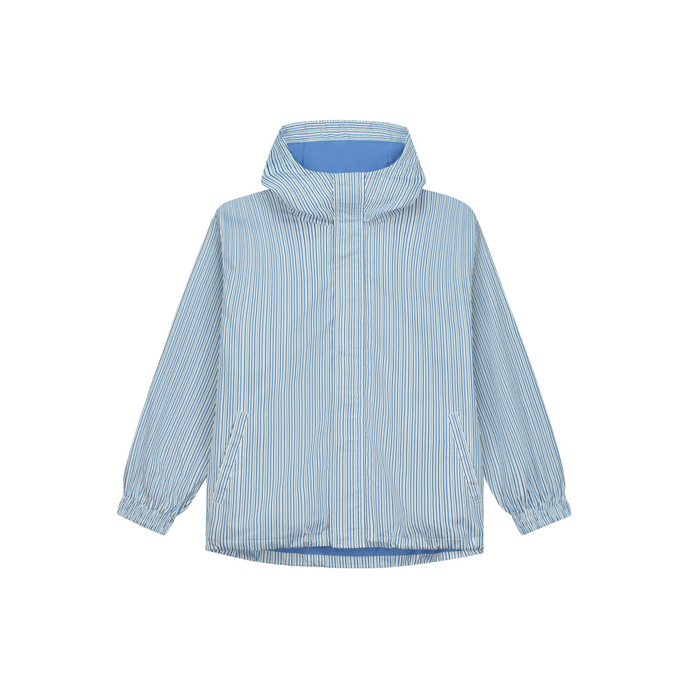 Striped Technical Jacket (White/Blue)