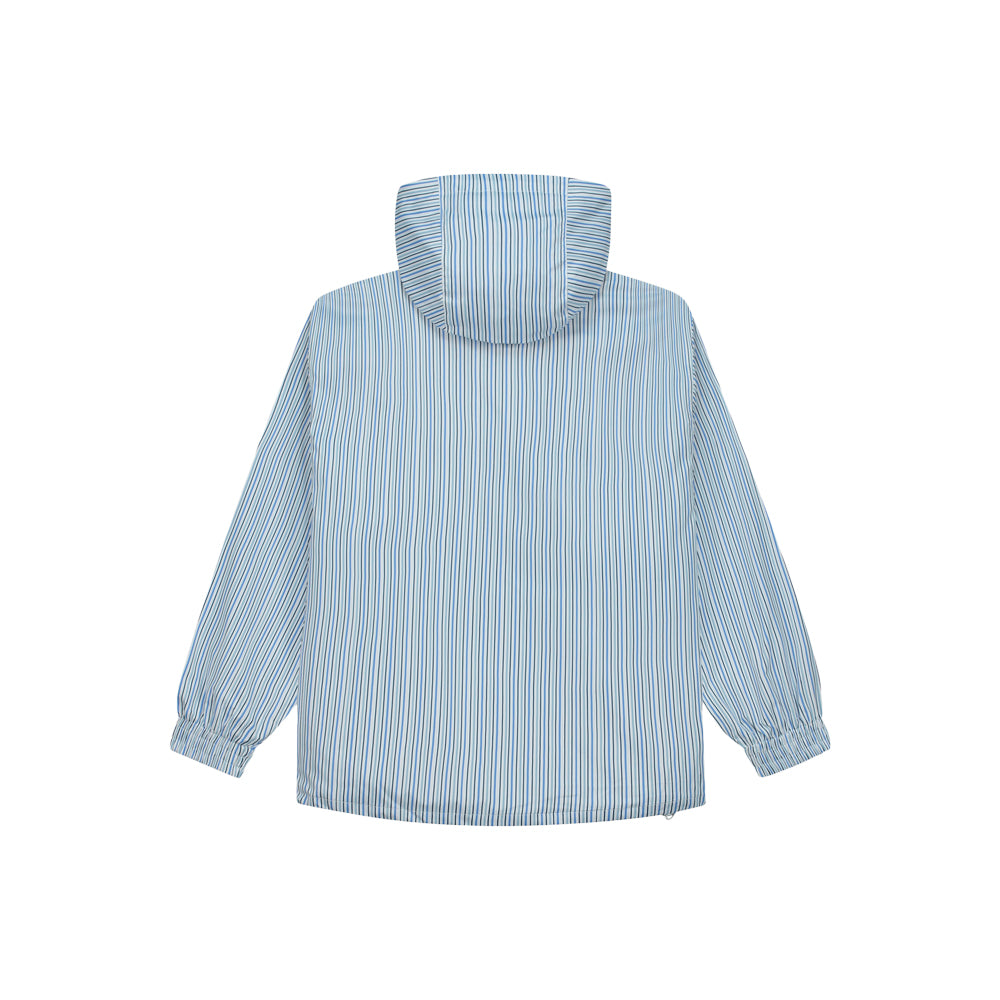 Striped Technical Jacket (White/Blue)