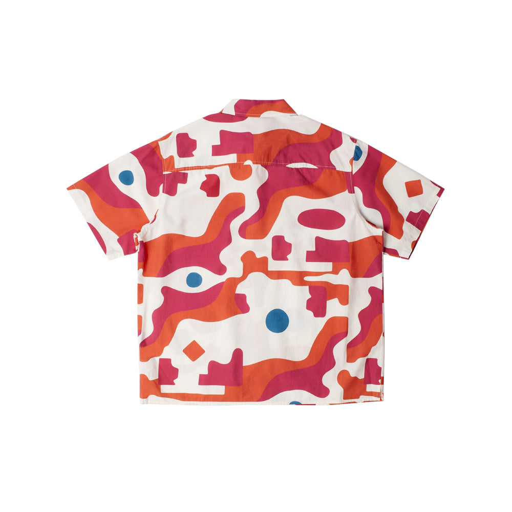 Abstract Mountain Short Sleeve Shirt - Red