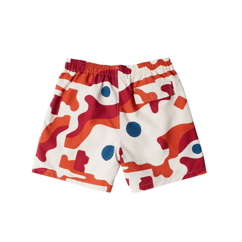 Abstract Mountain Swim Shorts - Red