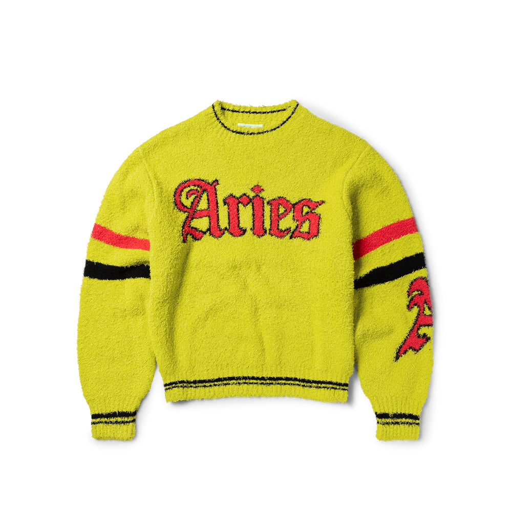 Acid Boucle Knit Crew - Yellow