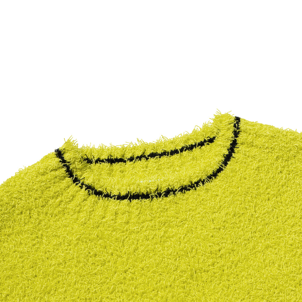 Acid Boucle Knit Crew - Yellow