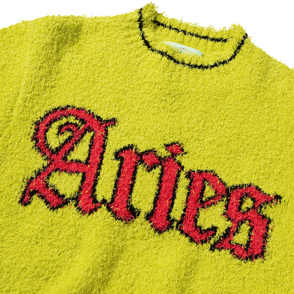 Acid Boucle Knit Crew - Yellow