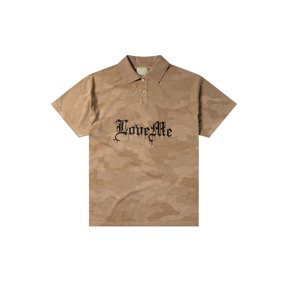 Aged Angel Camo SS Polo Shirt - Desert