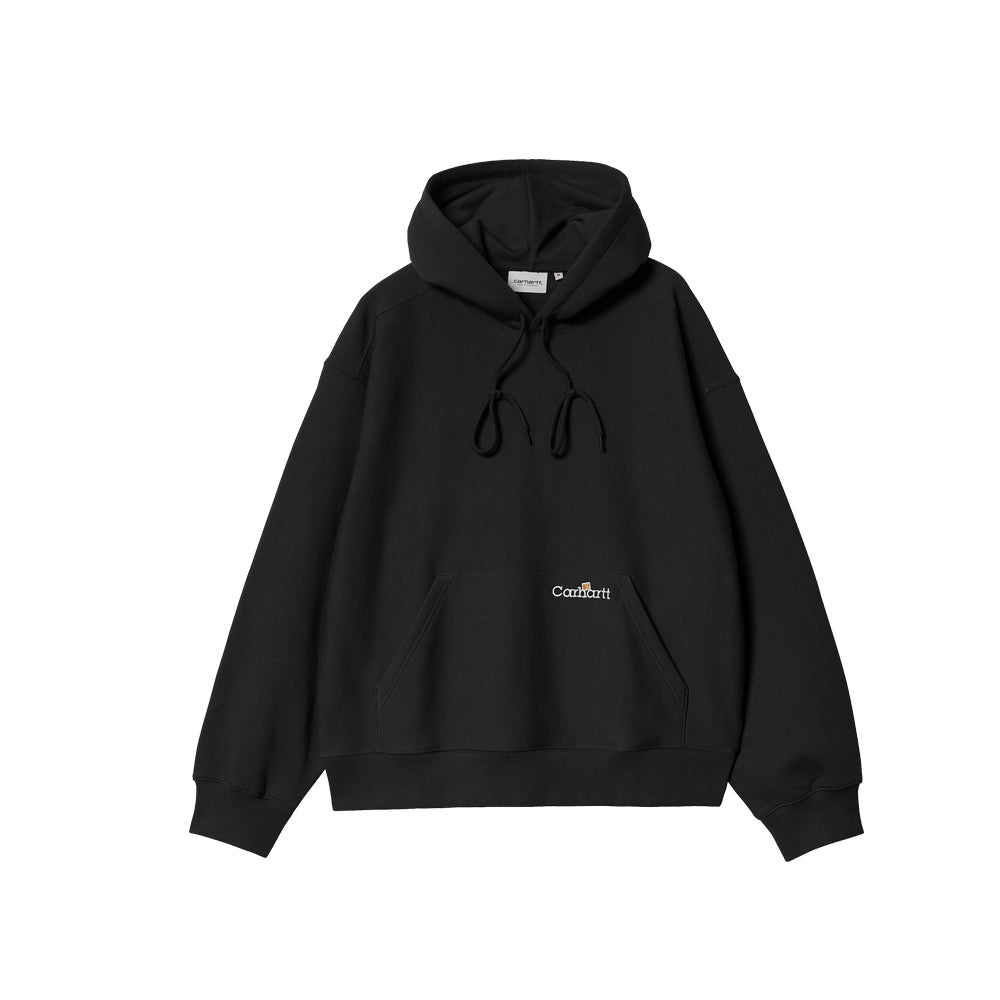 Hooded Label Script Sweat (Black)