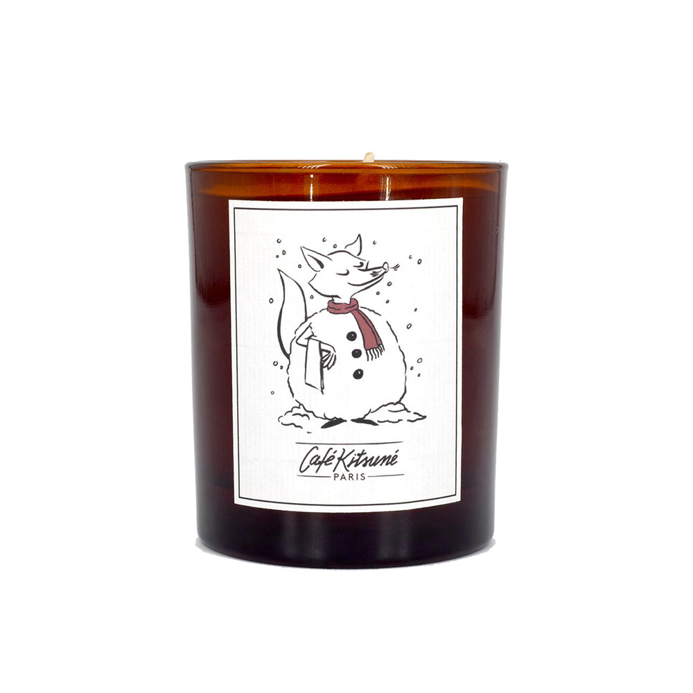 Barista Fox Snowman Candle (Brown)