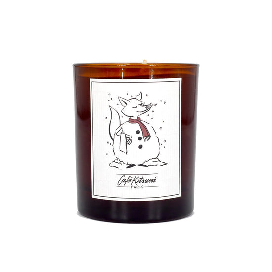 Barista Fox Snowman Candle (Brown)