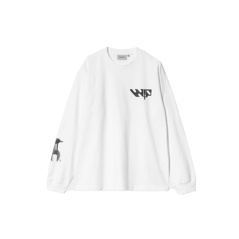 L/S Industry T-Shirt (White/Black Garment Dyed)