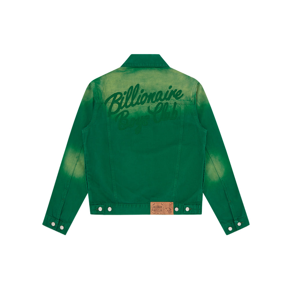 Garment Dyed Denim Jacket (Green)