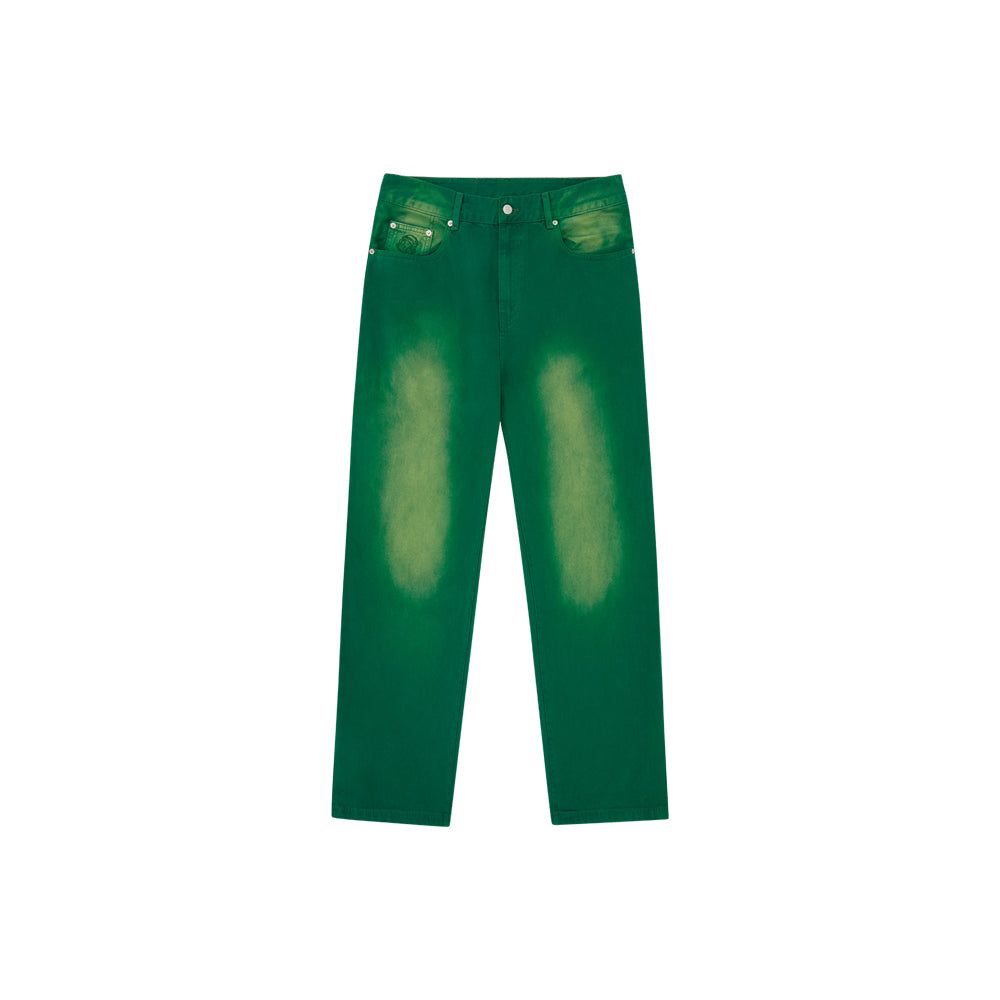Garment Dyed Denim Pant (Green)
