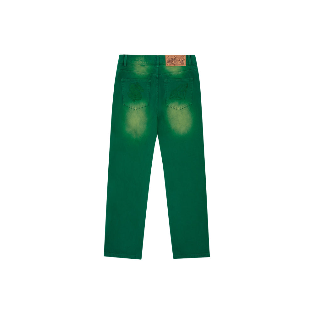 Garment Dyed Denim Pant (Green)