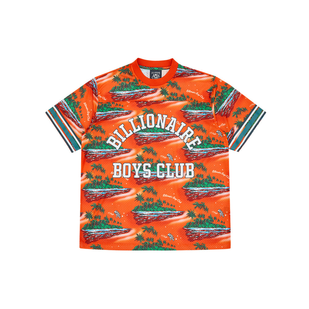 Tropical Island Print Football Top (Multi)