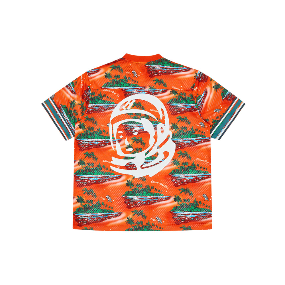 Tropical Island Print Football Top (Multi)