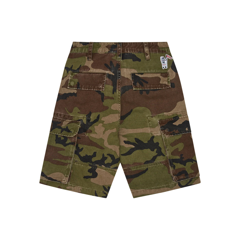 Distressed Camo Cargo Shorts - Camo