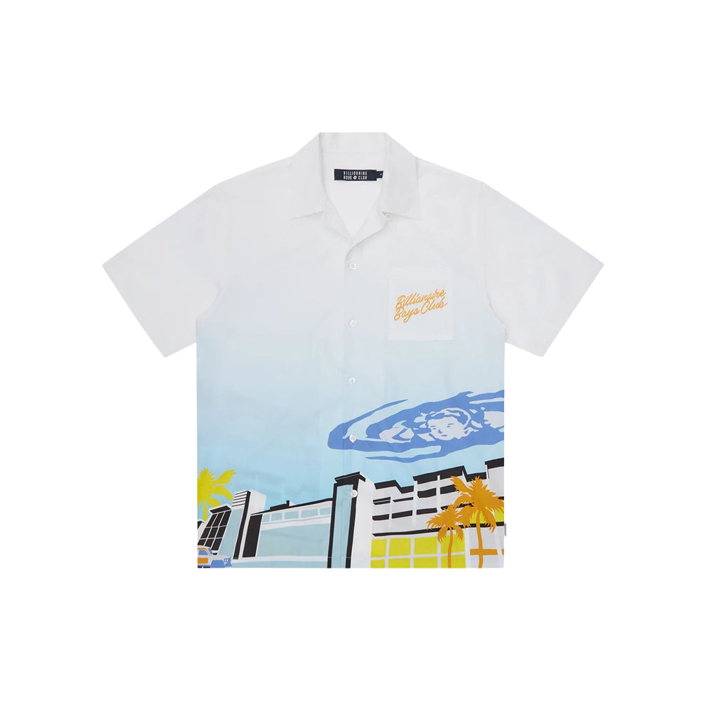 Chateau Print SS Poplin Shirt - White