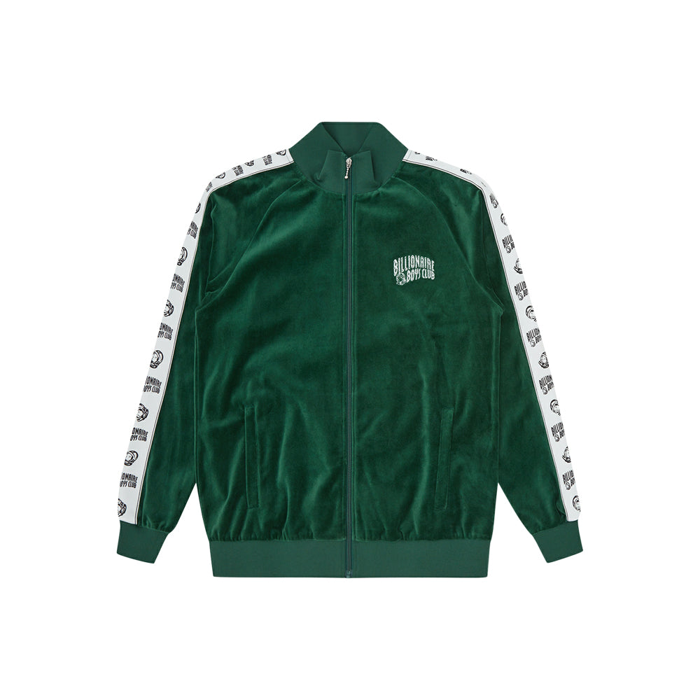 Small Arch Logo Taped Velour Track Top - Dark Green