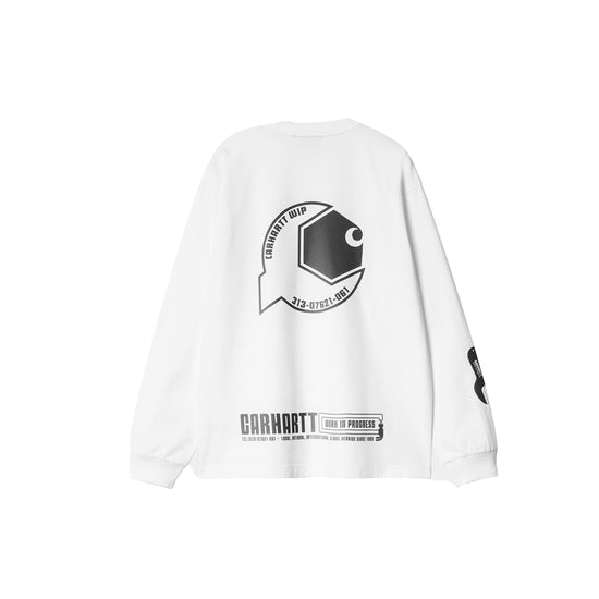 L/S Industry T-Shirt (White/Black Garment Dyed)