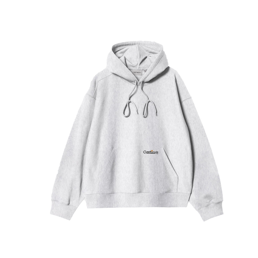 Hooded Label Script Sweat (Ash Heather)