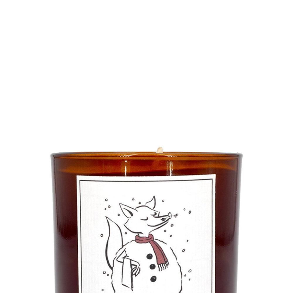 Barista Fox Snowman Candle (Brown)