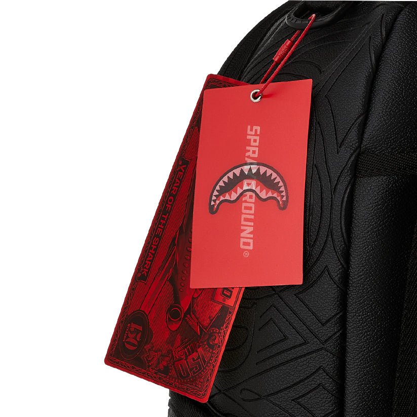 Tonal Monogram Emboss Shark Backpack - Black