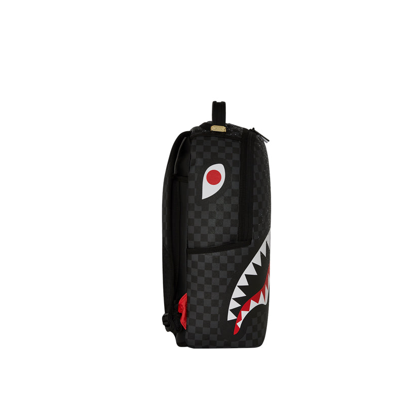 Grey Check Scribble Split Dlx Backpack - Black/White