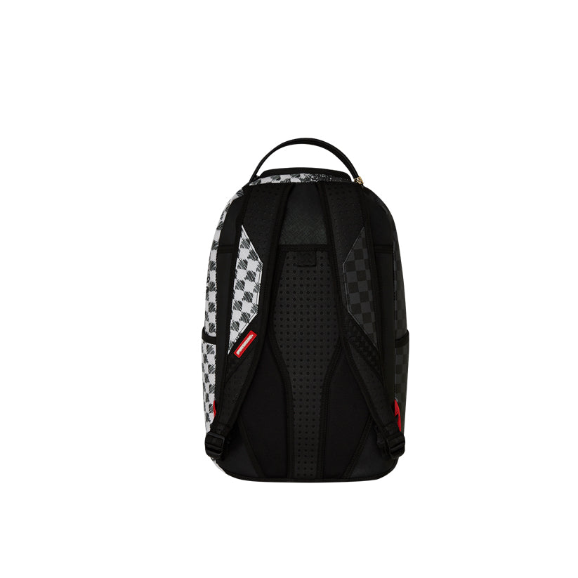 Grey Check Scribble Split Dlx Backpack - Black/White