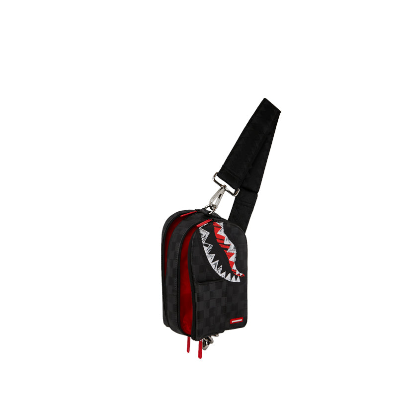 Scribble Shark Backpack Sling - Black