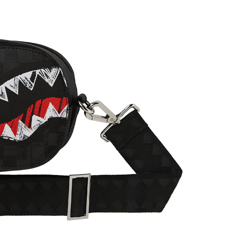 Scribble Shark Backpack Sling - Black