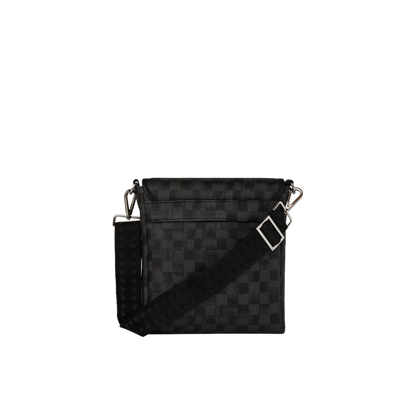 Scribble Shark Messenger Bag - Black