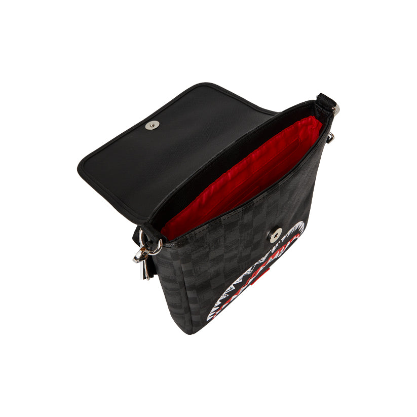 Scribble Shark Messenger Bag - Black