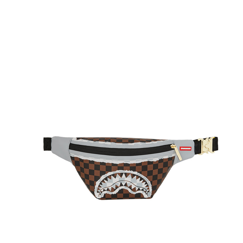 Cream And Brown Tear Check Savvy Crossbody - Brown