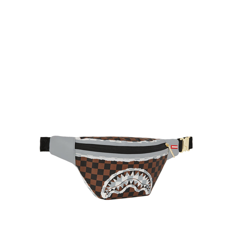 Cream And Brown Tear Check Savvy Crossbody - Brown
