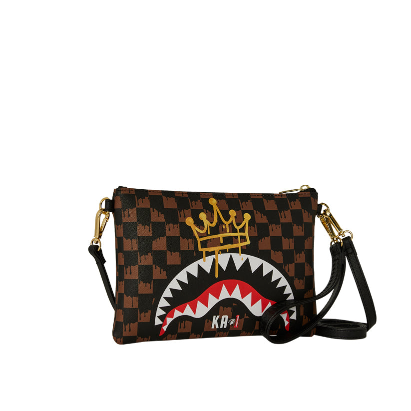 Crown Drip Check x Ka1 Clutch Black - Black