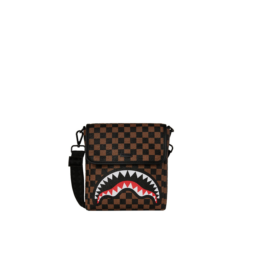 Check 2 Emboss Messenger Sling - Brown