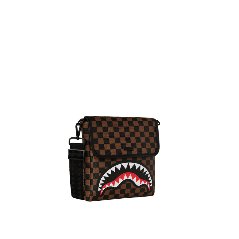 Check 2 Emboss Messenger Sling - Brown