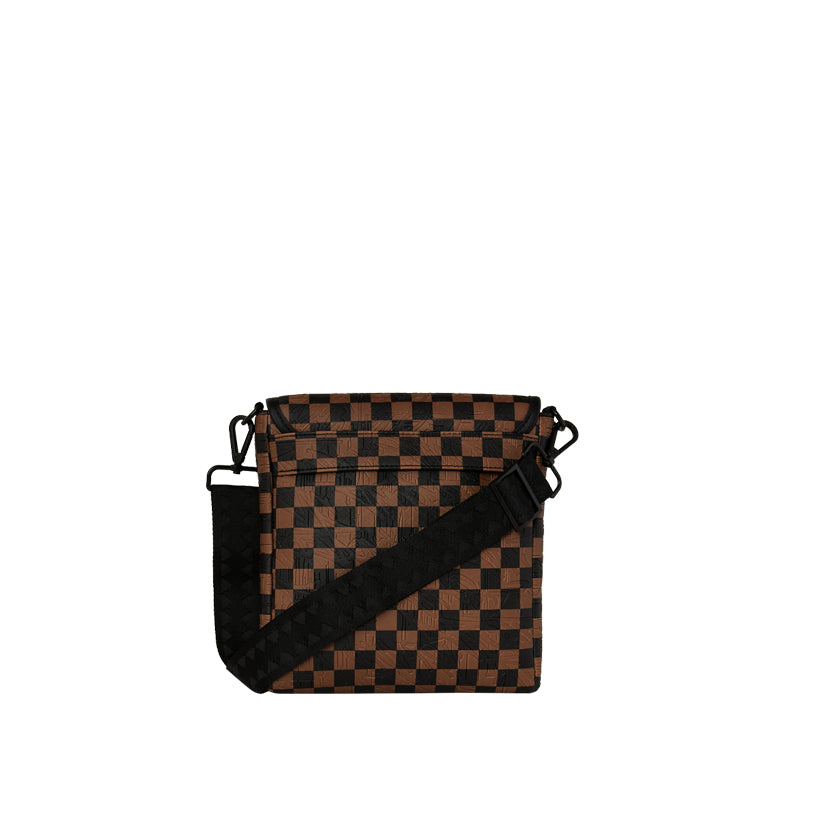 Check 2 Emboss Messenger Sling - Brown