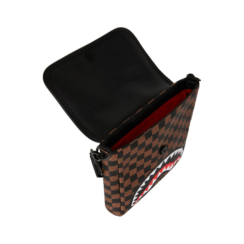 Check 2 Emboss Messenger Sling - Brown