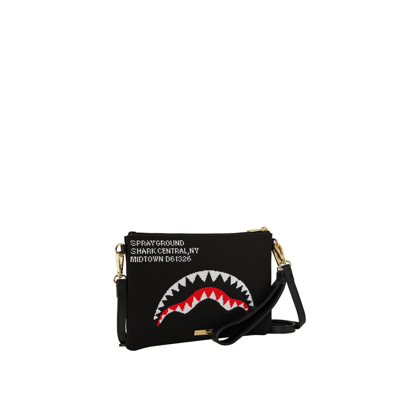 Shark Central Knit Crossover Clutch - Black
