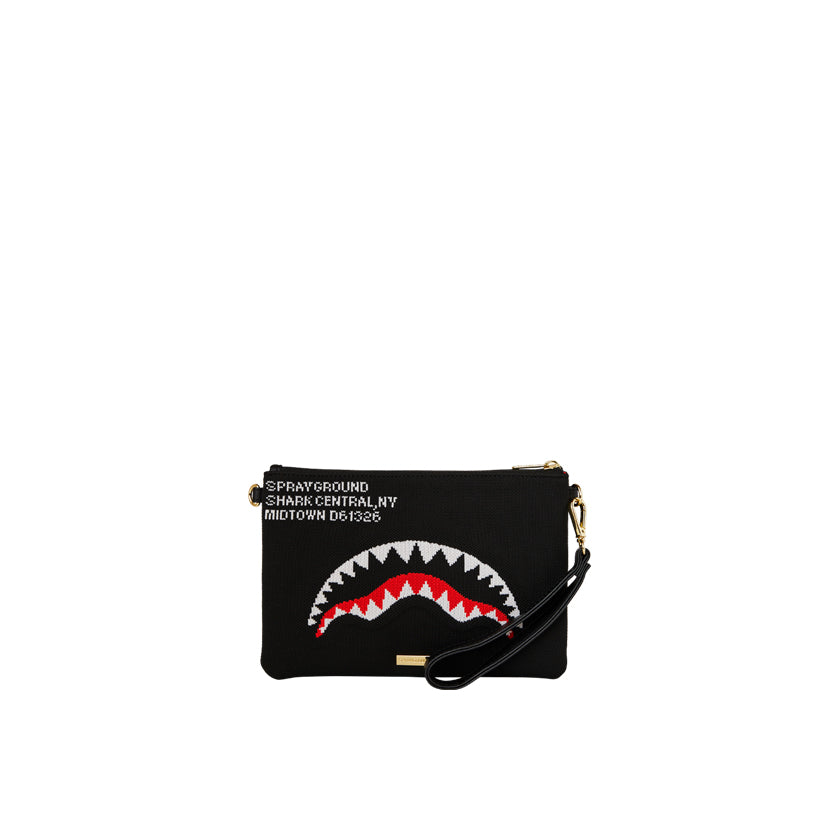 Shark Central Knit Crossover Clutch - Black