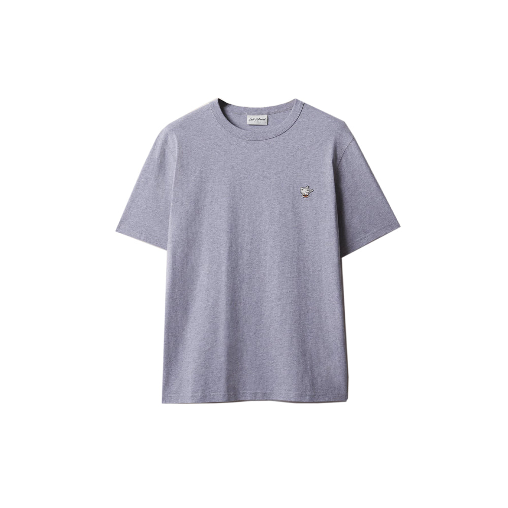 Barista Fox Patch Relax T-Shirt - Grey Melange