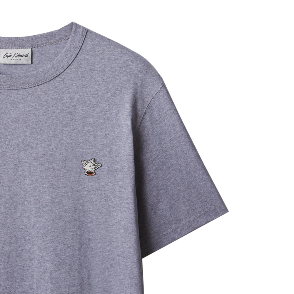 Barista Fox Patch Relax T-Shirt - Grey Melange