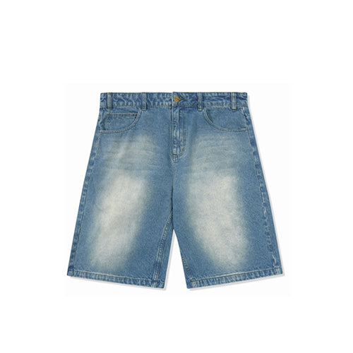 Warped Denim Shorts (Washed Mid Blue)