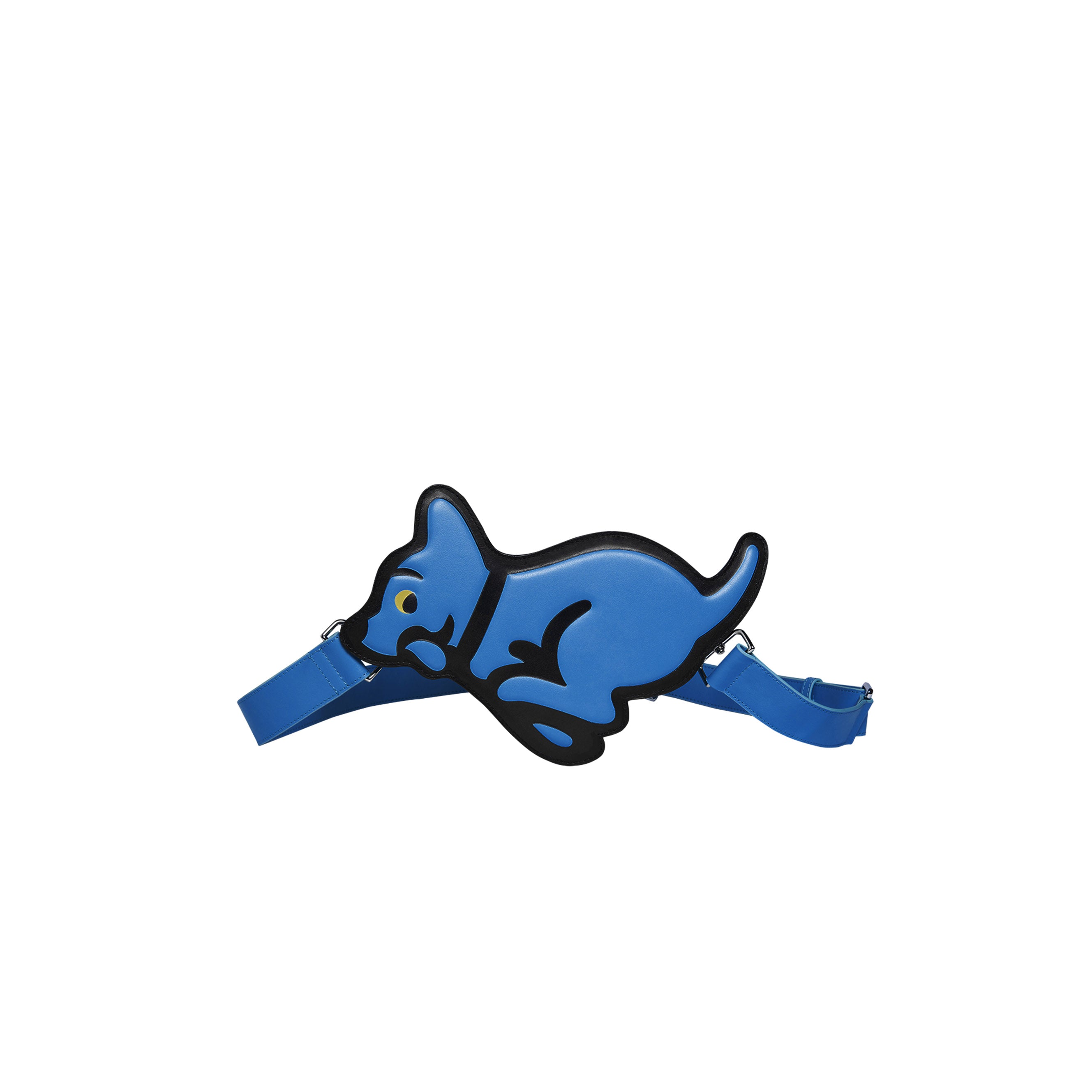 Running Puppy Leather Shoulder Bag - Blue