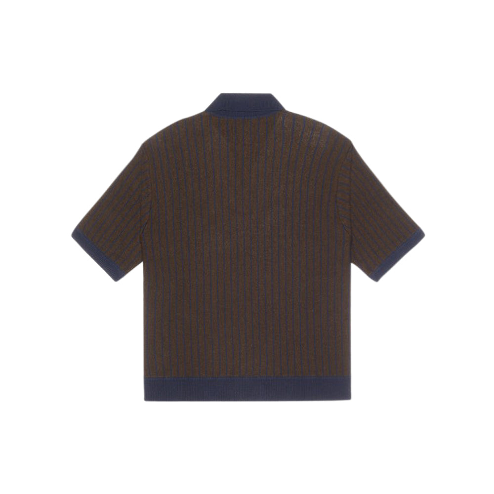 Knit Polo (Brown/Navy)